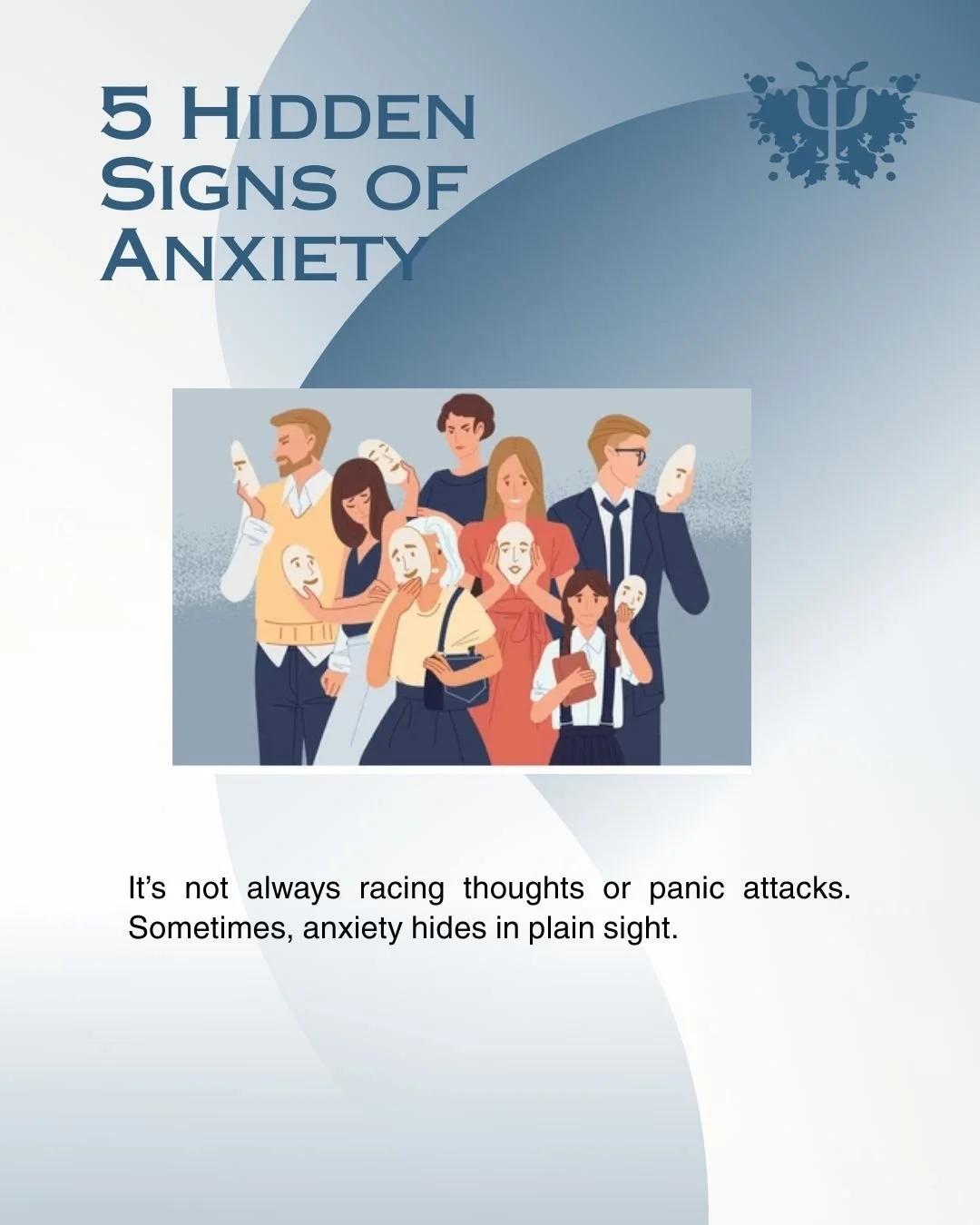 5 Hidden Signs of Anxiety.

It&rsquo;s not always racing thoughts or panic attacks. Sometimes, anxiety hides in plain sight.

Over-explaining everything
You feel the need to justify your decisions, actions or emotions and constantly fear you&rsquo;ve