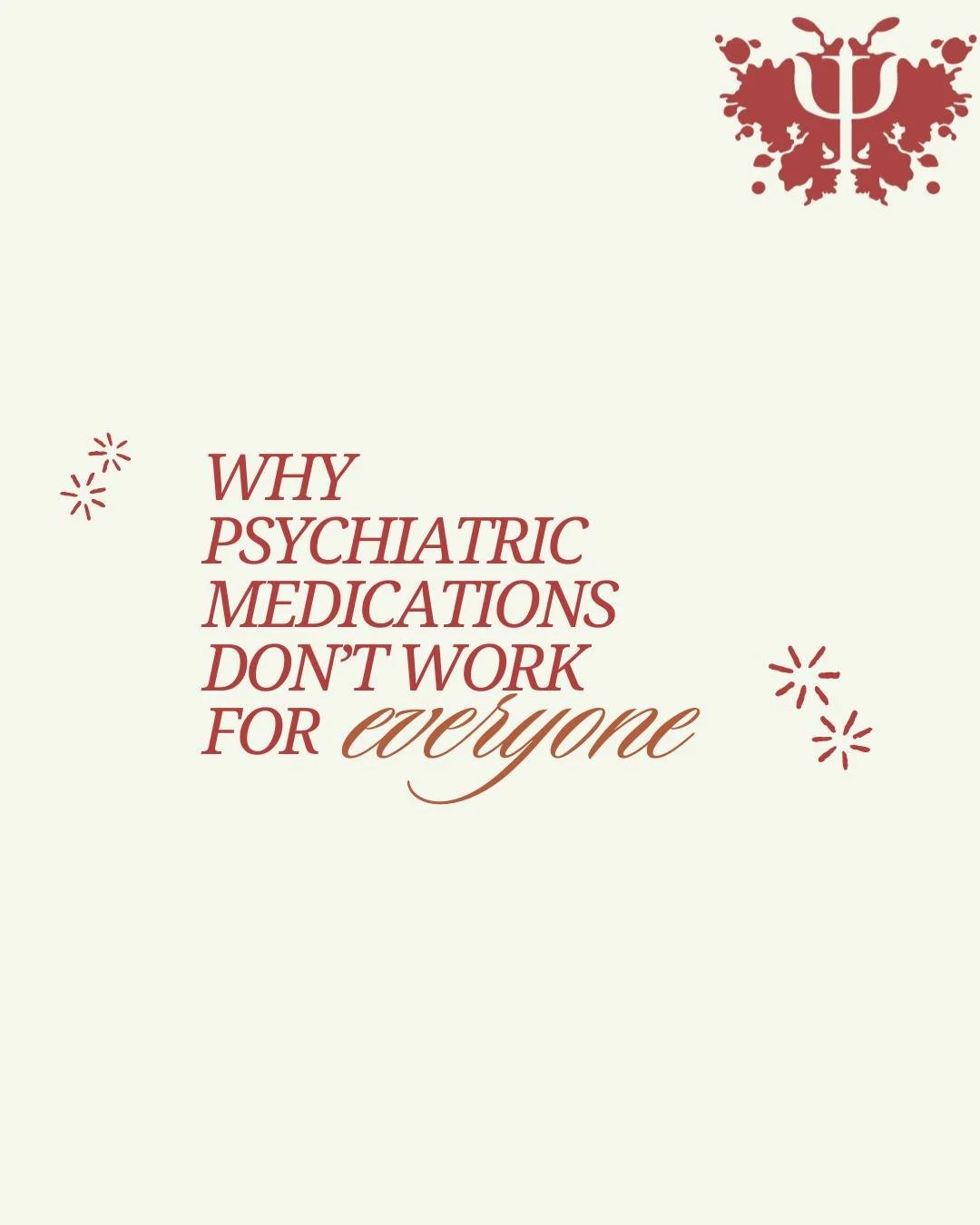 Why Psychiatric Medications Don&rsquo;t Work For Everyone...

#MentalHealthMelbourne #NewBeginnings #MelbourneHealth #MentalHealthMatters #MindfulMelbourne #HealthyMindHealthyLife #MelbourneCounseling #EmpowerYourMind #HolisticHealth #PositiveVibes #