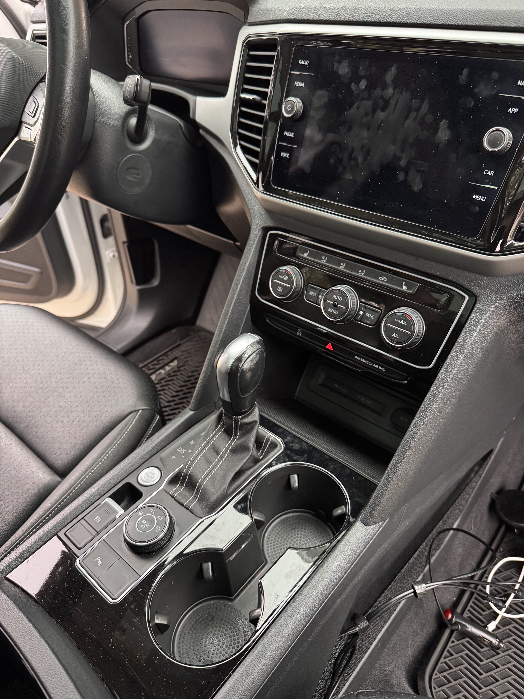 Before: dirty car interior, Waterville detailing