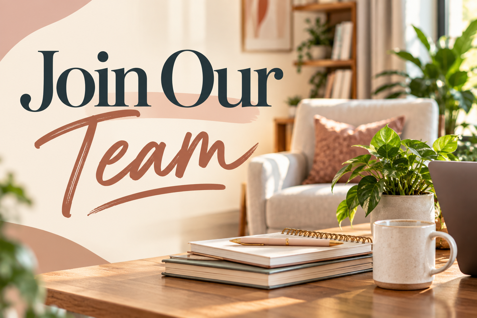 This is a photo of a San Antonio counseling office with the words join our team to encourage counselor to apply for a mental health job