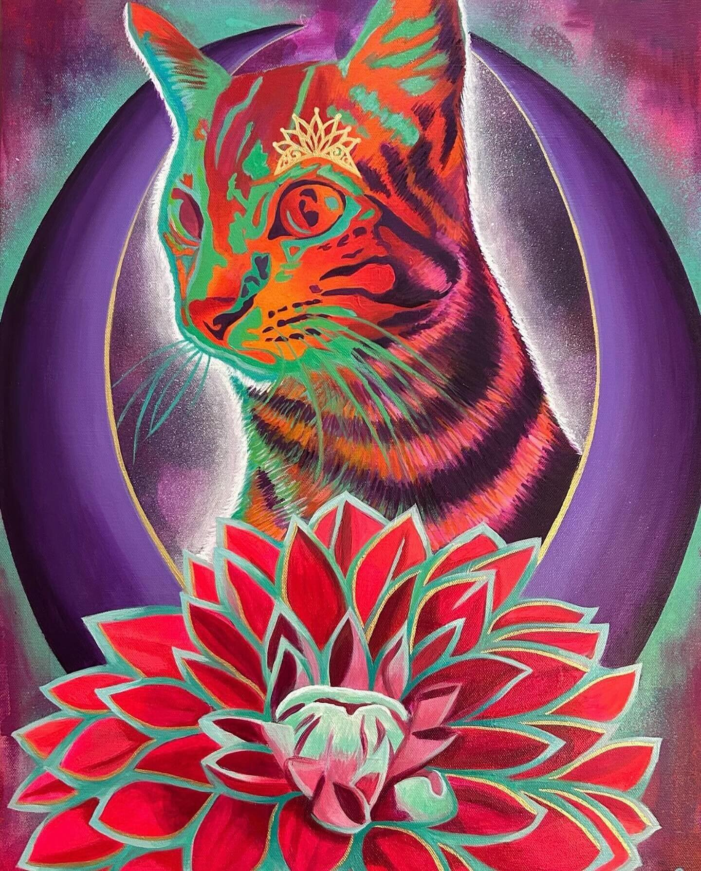 It turns out you CAN buy spiritual protection. 😸✨

&ldquo;Spiritual Protector&rdquo; 
Artist: @loretoh.art
Acrylic on canvas, 18&rdquo;x24&rdquo;
DM with inquiries 

&ldquo;I believe cats can protect their owners whenever they sense bad energy aroun