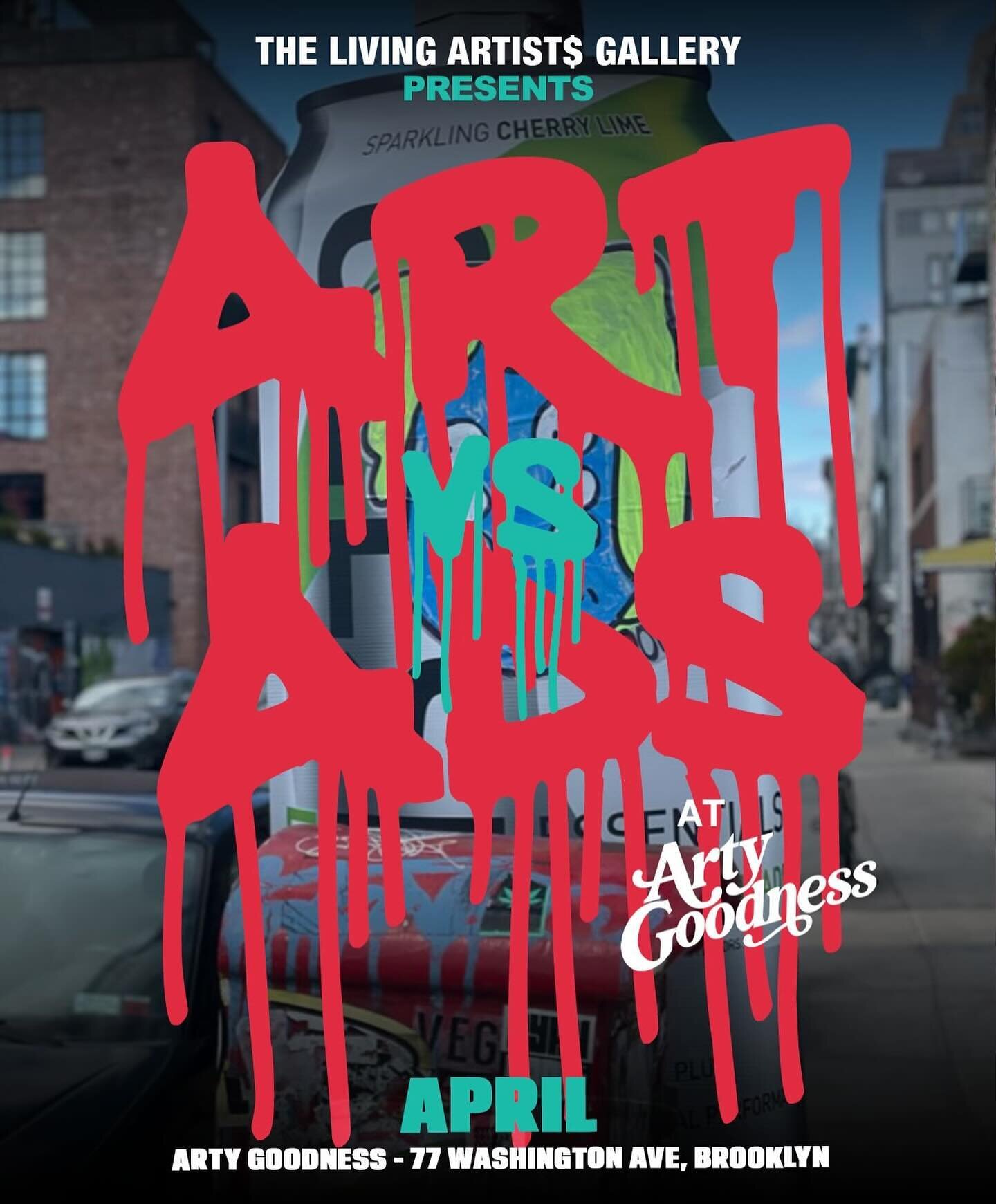 🔥APRIL 12🔥
 
ART vs ADS, a group show curated by The Living Artist$ Gallery.

Opening Reception Fri April 12, 7-10pm✨

Arty Goodness ⚡ artygoodness.com
📍77 Washington Ave. Brooklyn NY 11205

ART vs ADS, featuring art by
@aicmosaic
@buttsup
@cruzmo