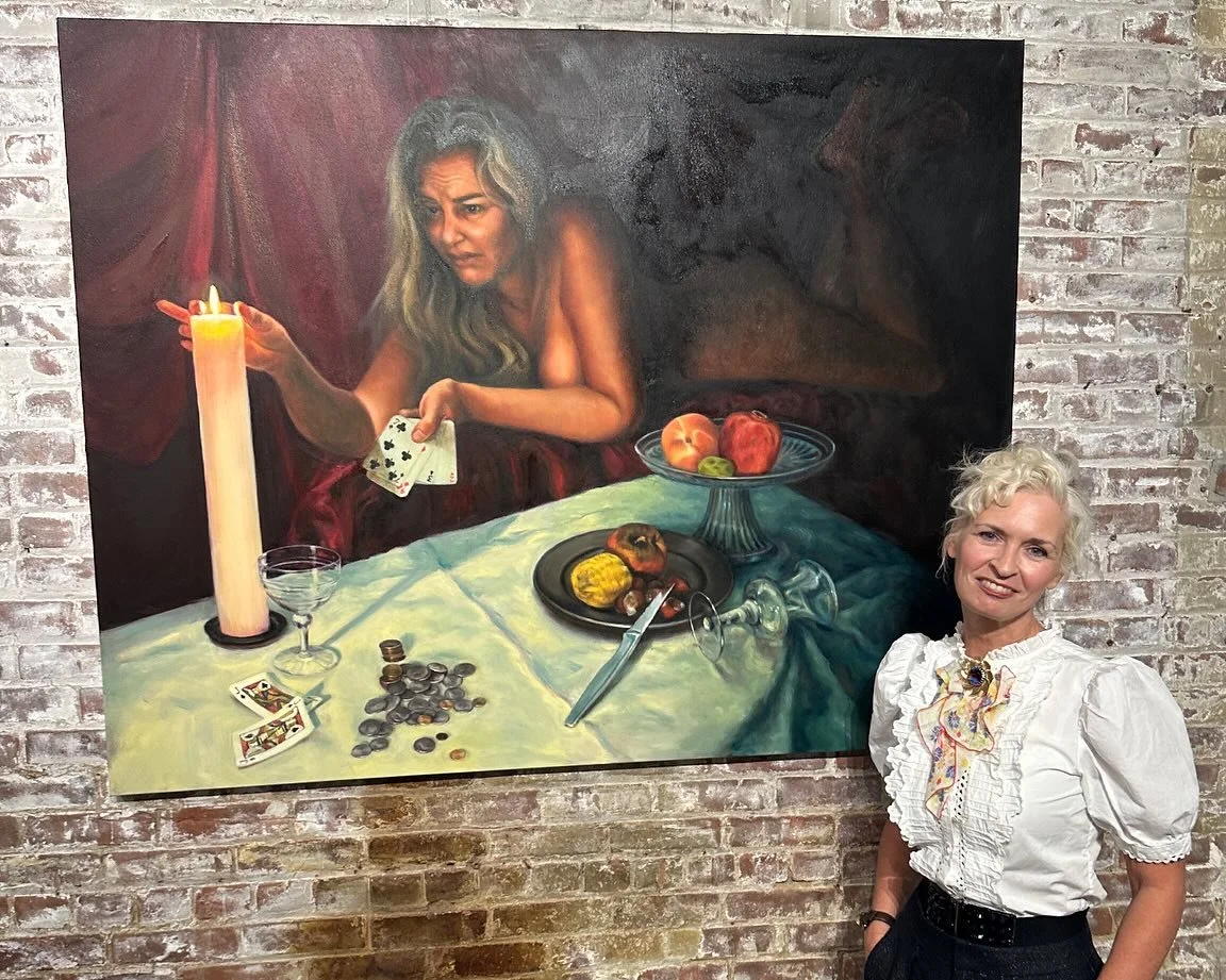 Join us Thursday for a closer look at works by celebrated portrait painter Boo Paterson 🤩✨

Her loving and elegiac &lsquo;Bartenders of New York&rsquo; series, her life model portrait of America and her Caravaggio-esque take on assassin Luigi Mangio