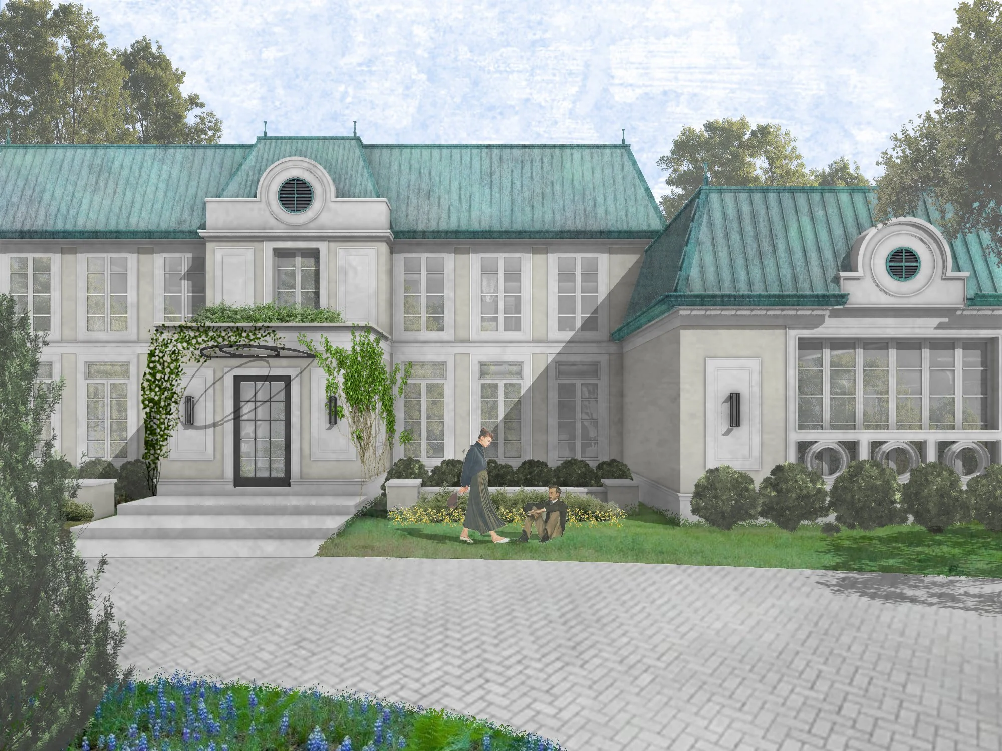 Elevational Renderings of a Home for an Extended Family