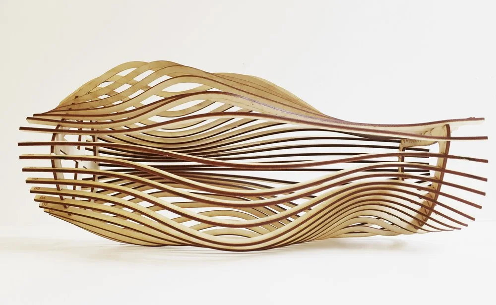 Wood slat model, laying down