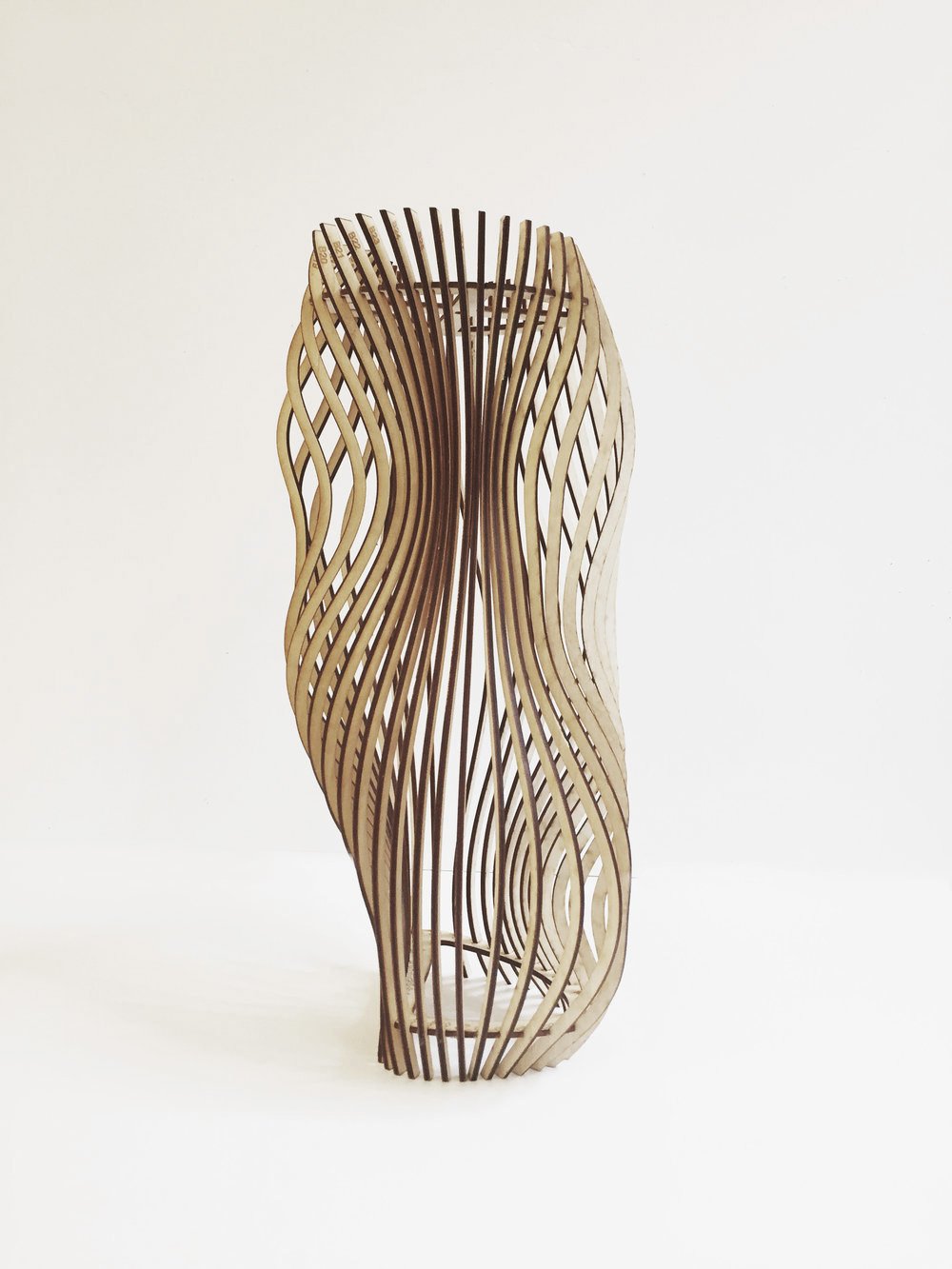 Wood slat model, standing