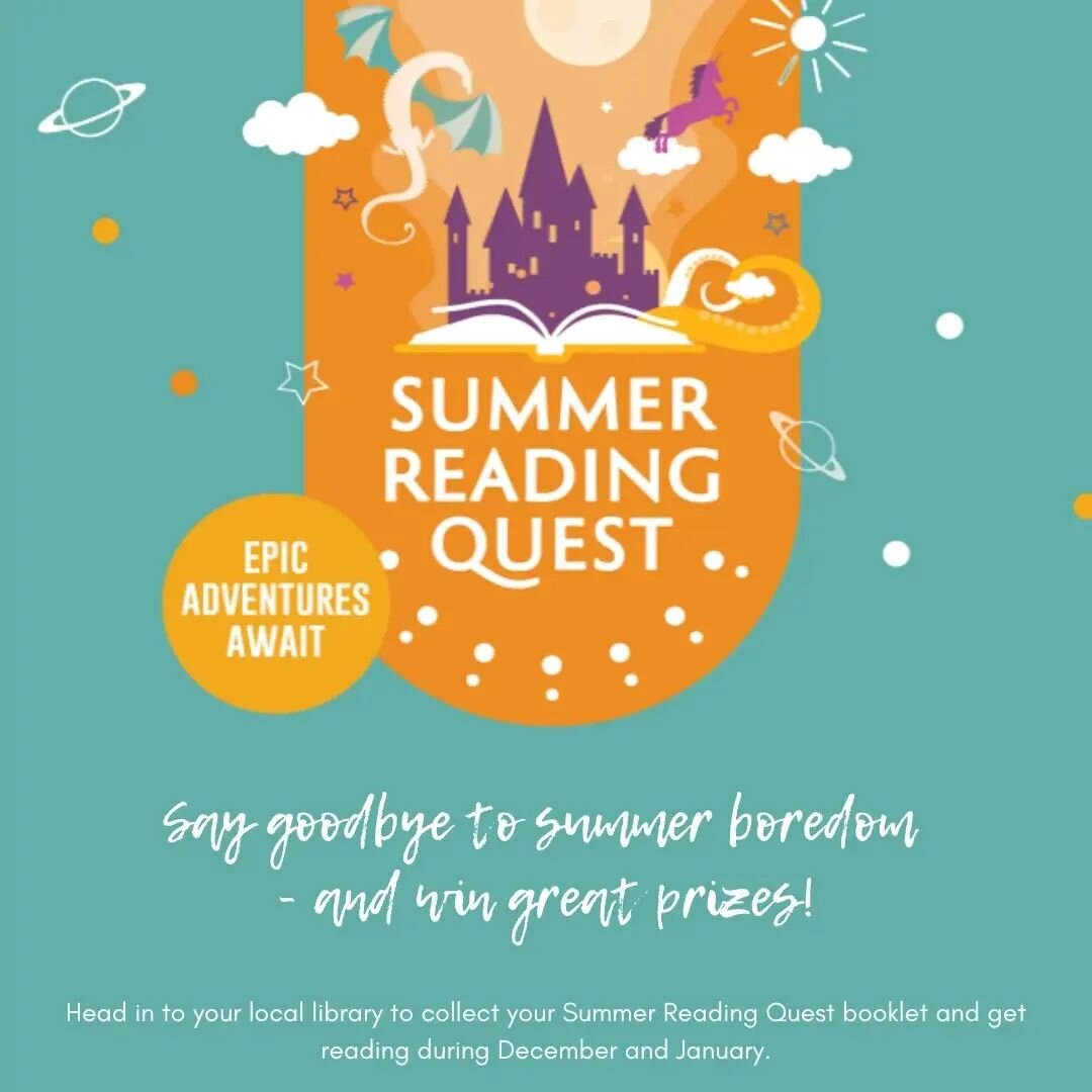 Summer Reading Quest is on NOW! 

Record in your SRQ Booklet how long you read each day in December and January for the chance to win great prizes! 

The SRQ Booklet also includes an Adventure Card that you can use to complete fun literacy activities
