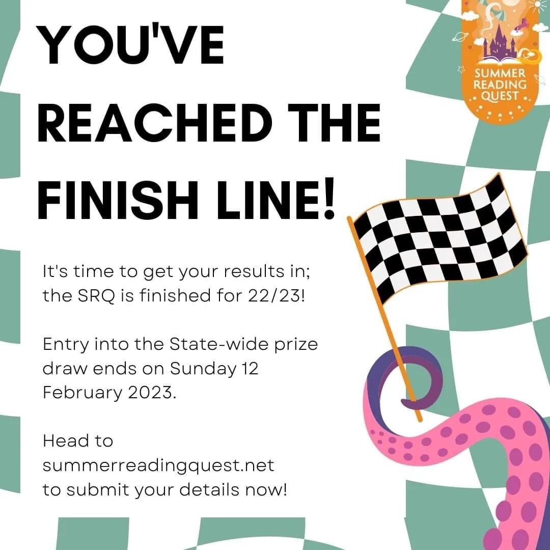 Two months of Summer Reading Quest is finished!

Whether you've read a little or a lot, don't forget to enter your results via our website at summerreadingquest.net 

There's prizes for lots of different things plus some random draws so everyone who 
