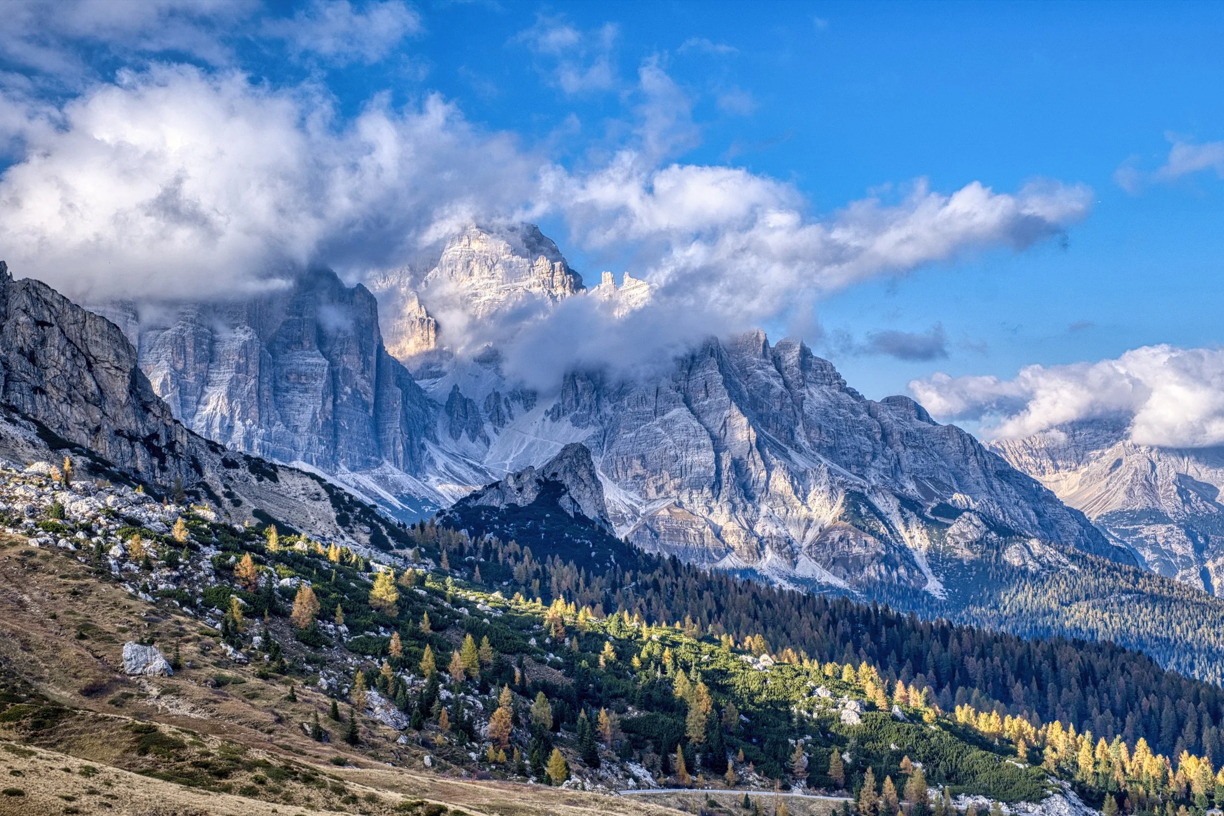 Italy, Dolomite Alps, Passo Giao, October 2025