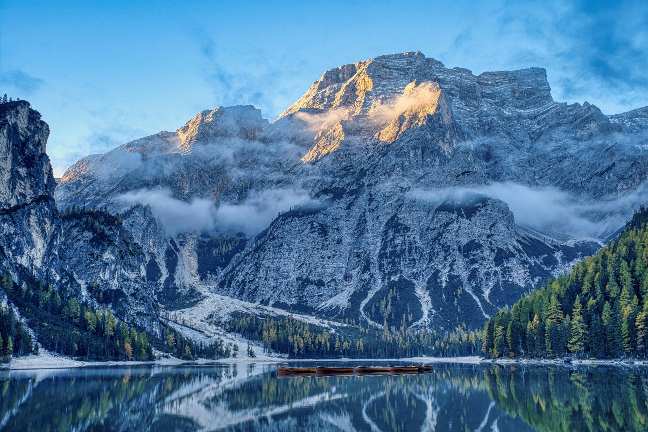 Italy, Dolomite Alps, Lago di Braie, October 2025