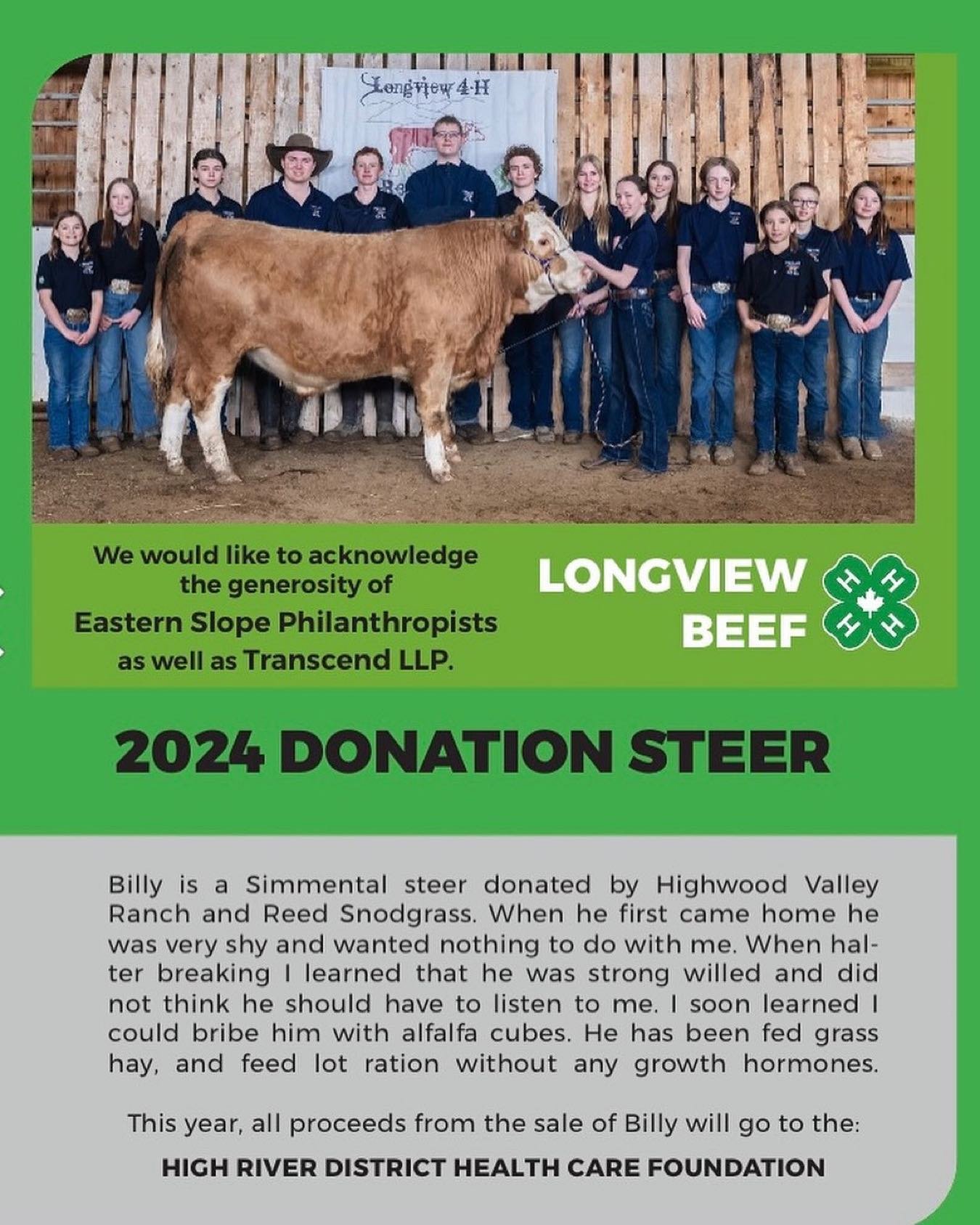 We are thrilled for our continued partnership with @longview4hbeef and we look forward to hearing more about Billy&rsquo;s journey. #staytuned 

Be sure to add this sale to your May long weekend plans. 

#hrhealthcarefoundation