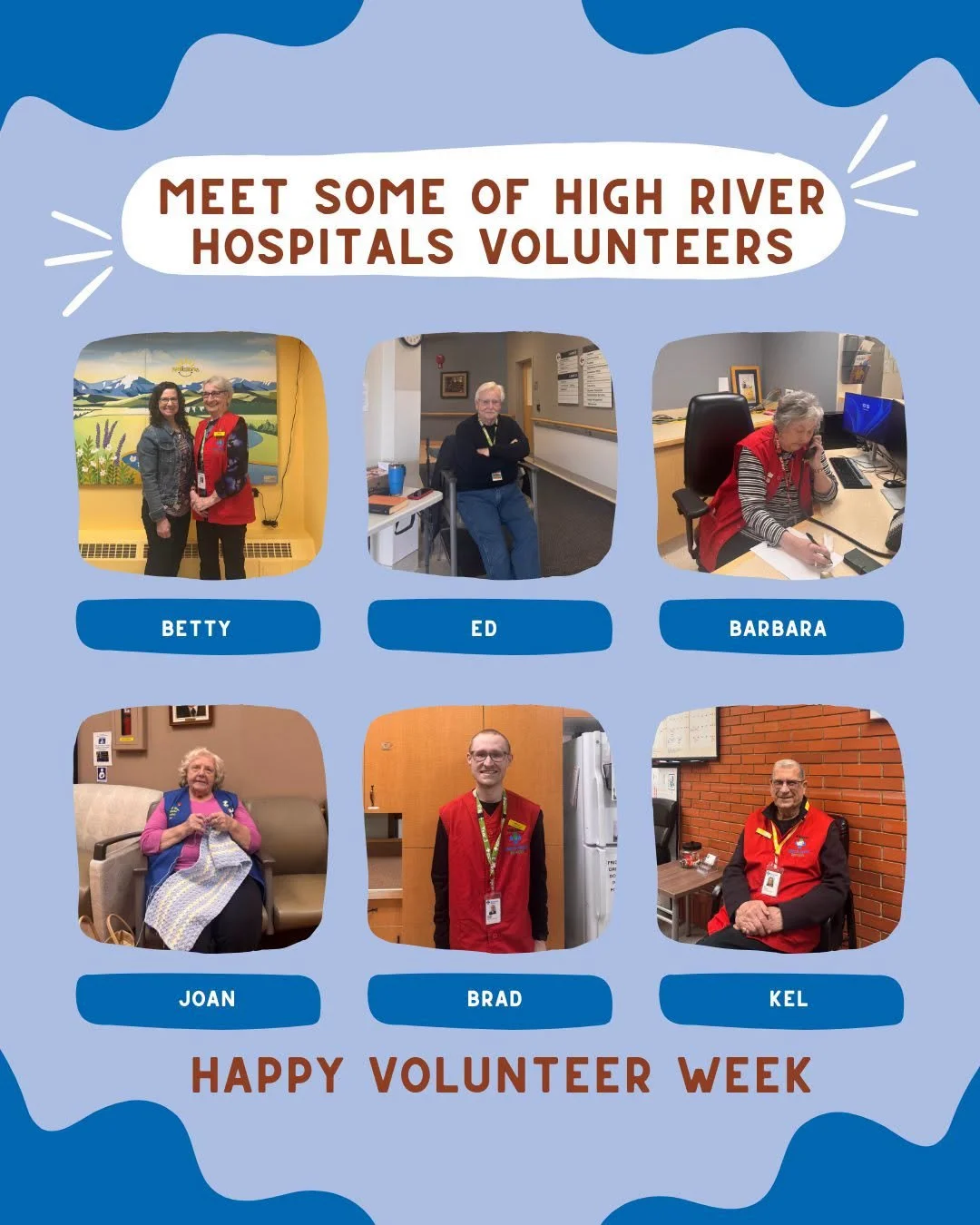 It&rsquo;s Volunteer Week! 💙

All week long, we&rsquo;ll be shining a spotlight on the incredible volunteers you may see around the hospital who offer a helping hand, a warm smile, or a moment of comfort when it&rsquo;s needed most.

Volunteers play