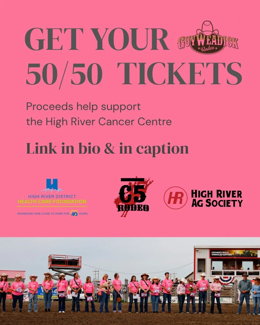 🎉 A brand new 50/50 is here! 🎉

The Guy Weadick Rodeo is happening June 19&ndash;21, and the Foundation is proud to be part of the Tough Enough to Wear Pink event on Saturday, June 20th 💖🤠

We&rsquo;ll be onsite giving out tribute cards by donati