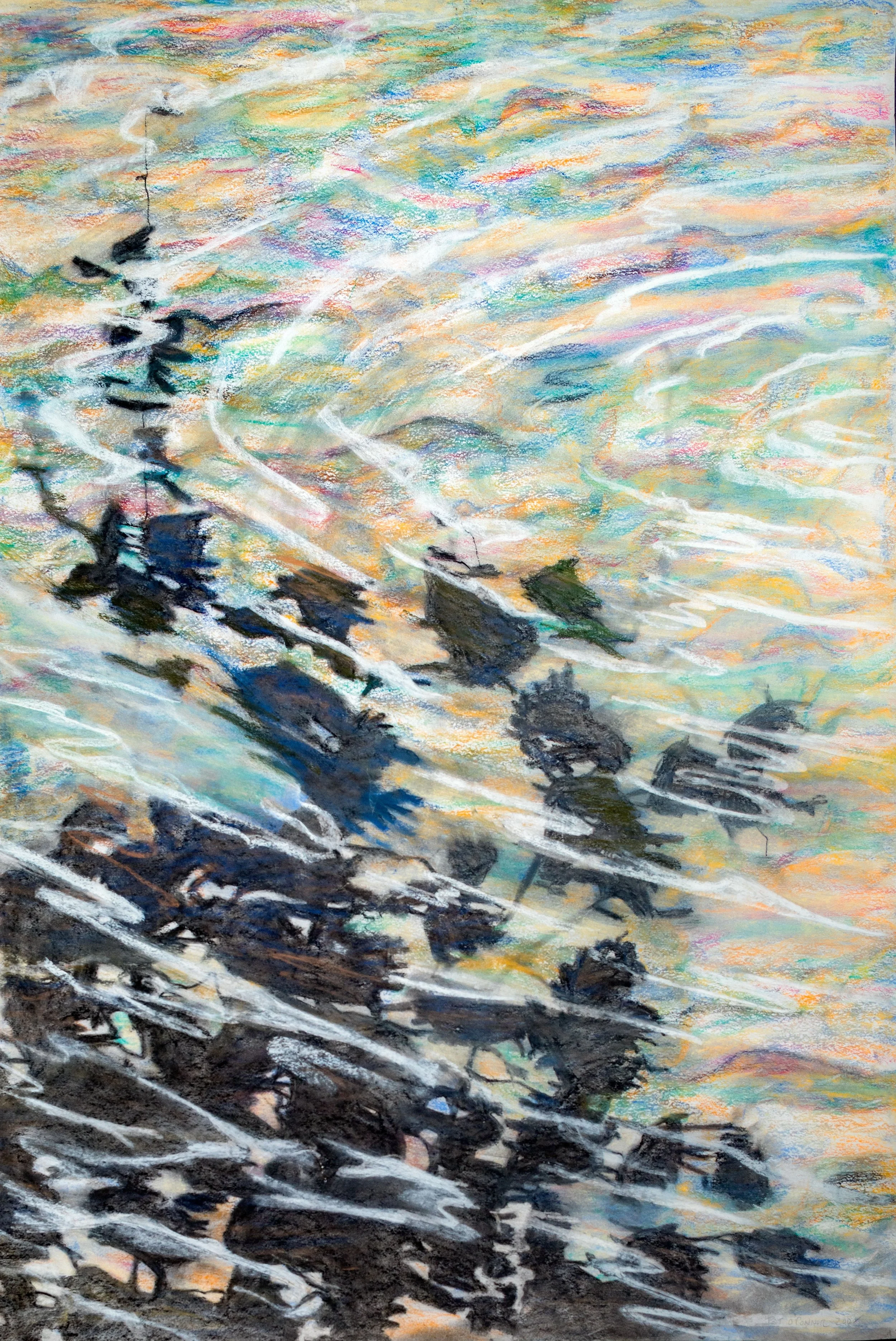 OConnor_Pat_Tree Shadows on Water_Pastel on rag paper_60 in H x 40 in W_.jpg