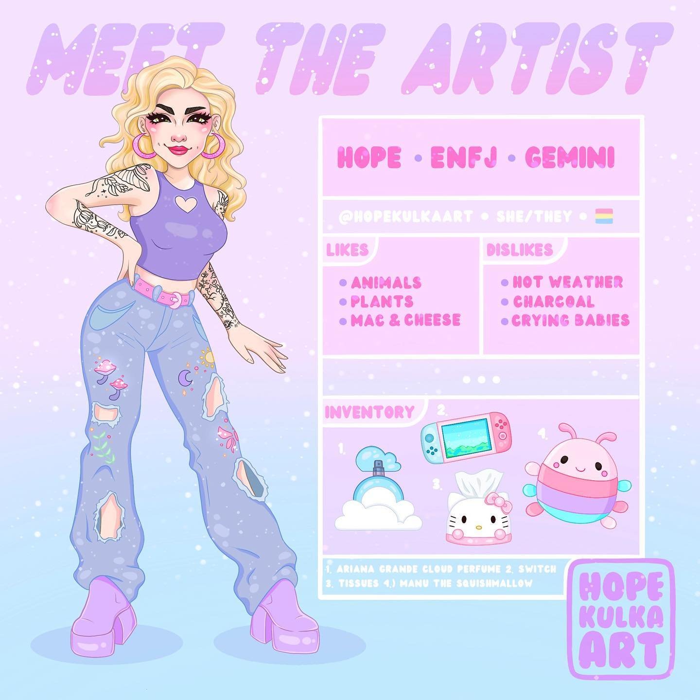 she&rsquo;s back 💕 more to come 🌸
&bull;
&bull;
&bull;
&bull;
&bull;
#art #artist #meettheartist #illustration #conceptart #conceptartist #characterdesign #characterillustration #pastel #hopekulkaart #artvsartist
