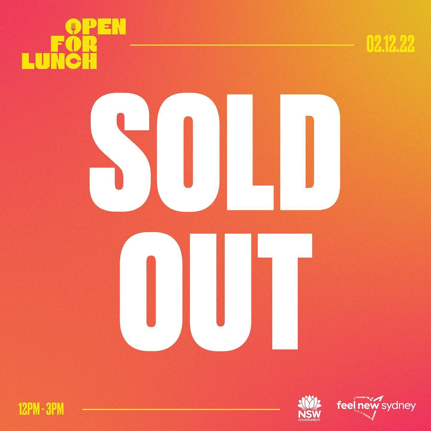 OPEN FOR LUNCH IS NOW SOLD OUT! See you all soon! 

#summerinsydney #openforlunch22 #feelnewsydney #sydney #letsdolunch #longlunch #georgestreet #parramatta #sydneyfoodscene @sydney