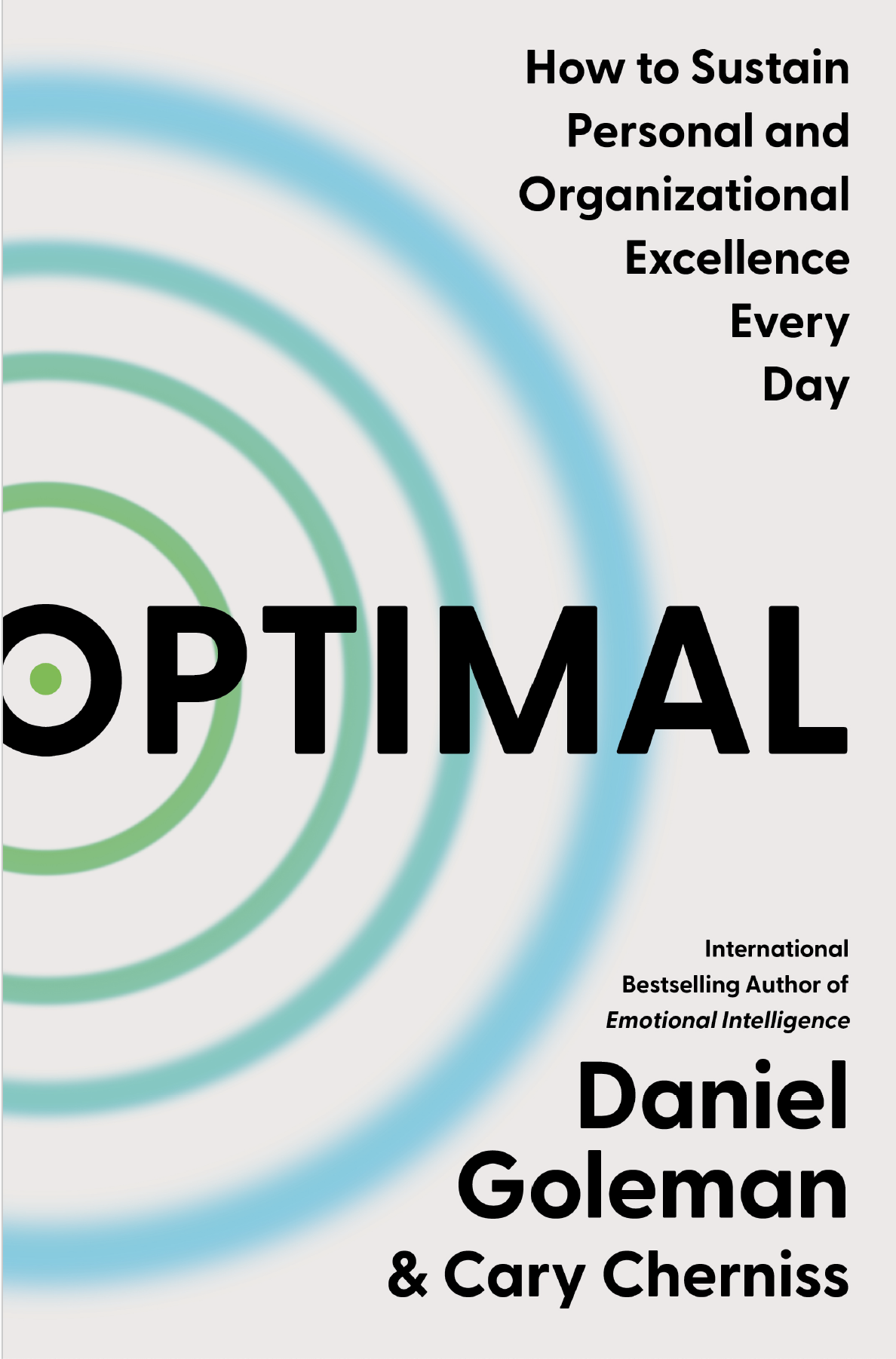 Book cover titled "How to Sustain Personal and Organizational Excellence Every Day" by Daniel Goleman and Cary Cherniss. Features concentric circles in green and blue on a gray background.