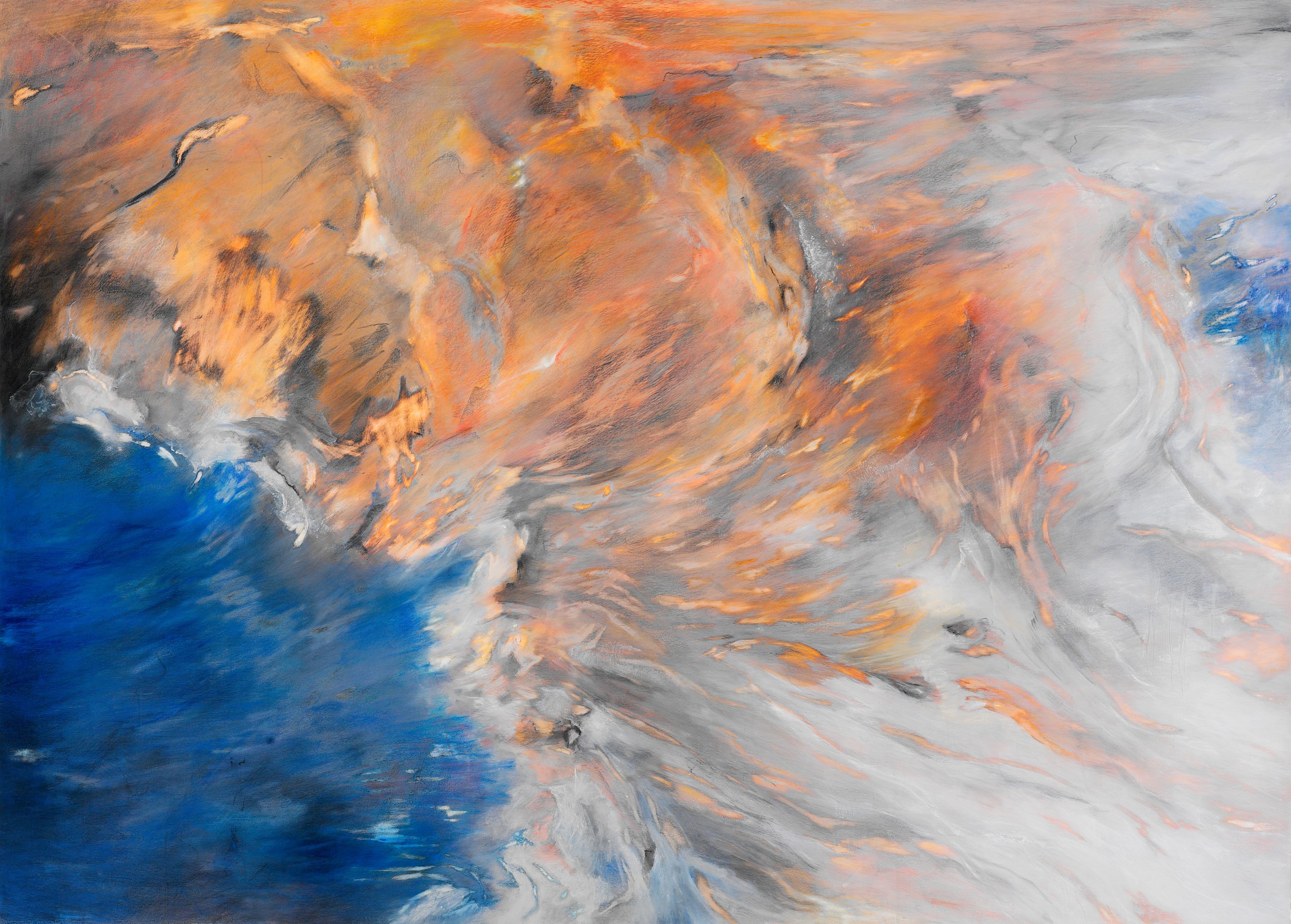 Dancing Clouds (2009)
Mixed technique on paper, on canvas
155 x 210 cm