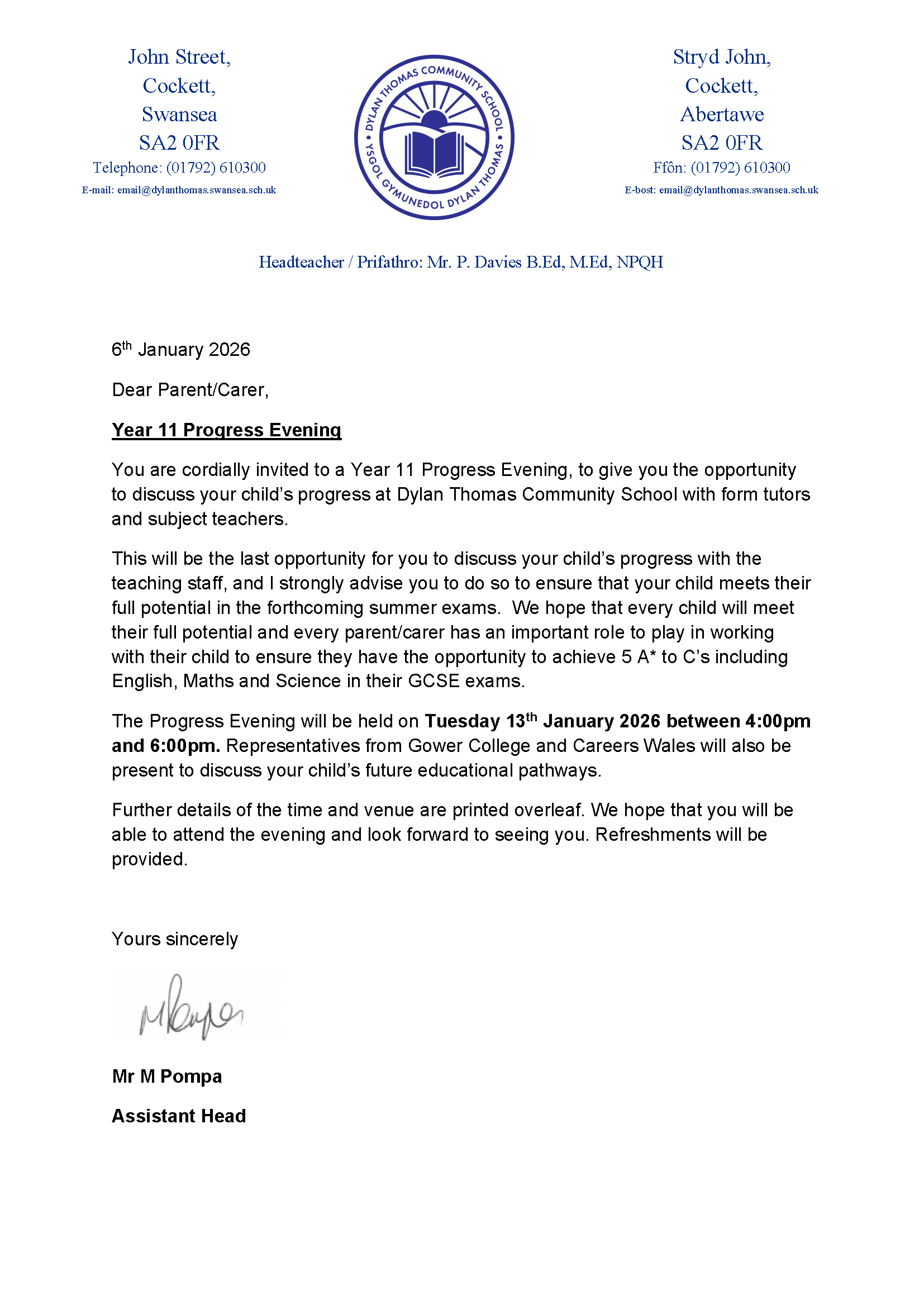 Year 11 Progress Evening