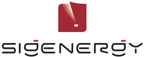 SigEnergy logo with stylized red symbol and modern black text