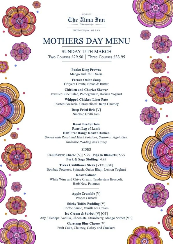 MOTHERS DAY MENU