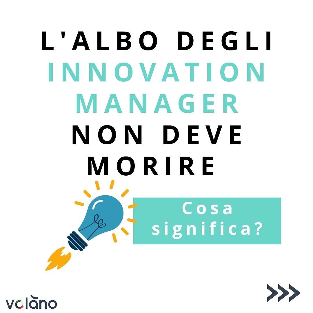 Avete mai sentito parlare dell&rsquo;albo degli Innovation Manager?
 
Noi di Vol&agrave;no ne abbiamo fatto una MISSIONE! 💥

👉🏻Clicca sul link in bio per scoprire di pi&ugrave; e unisciti a Vol&agrave;no!

#sviluppoeconomico #innovazione #missione