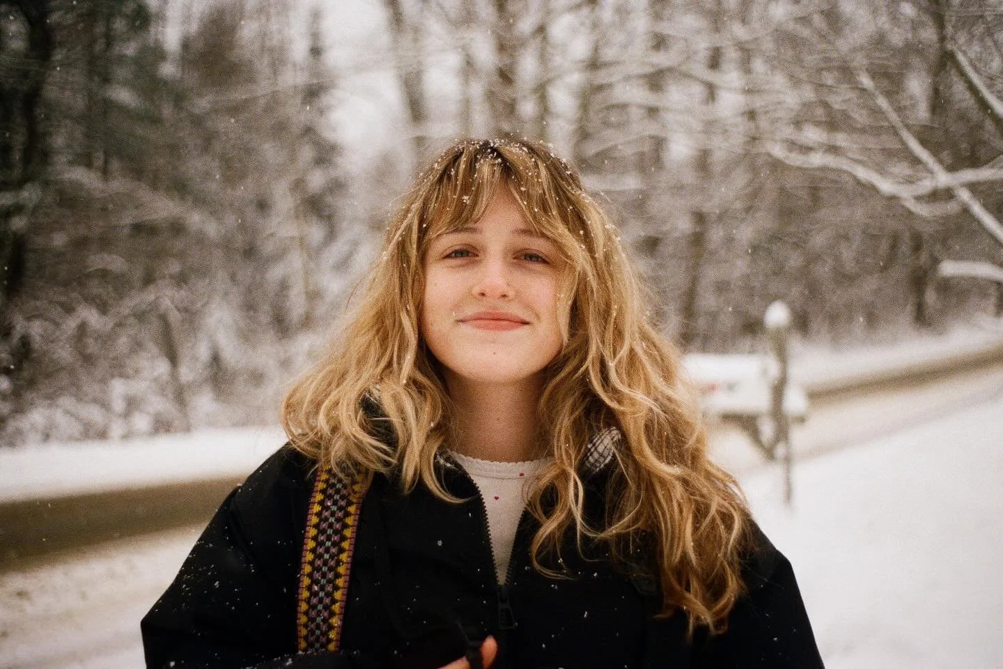 exploring in the snow with Annie