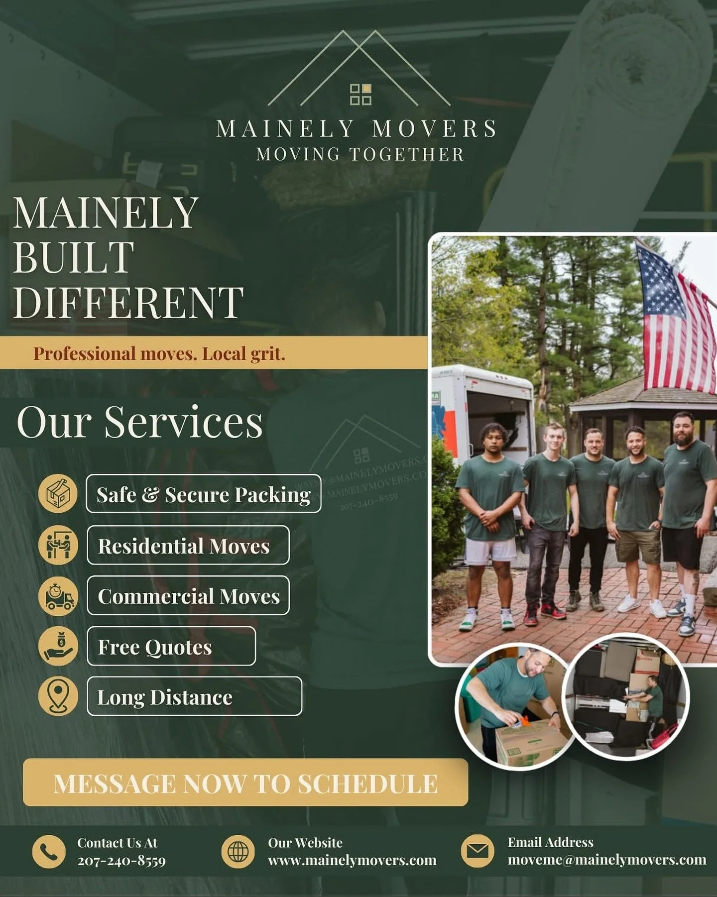 At Mainely Movers, our mission has always been moving together.
Moving isn&rsquo;t just boxes and trucks &mdash; it&rsquo;s families, new chapters, and a whole lot of memories packed into those spaces. We take pride in honoring that, while also being