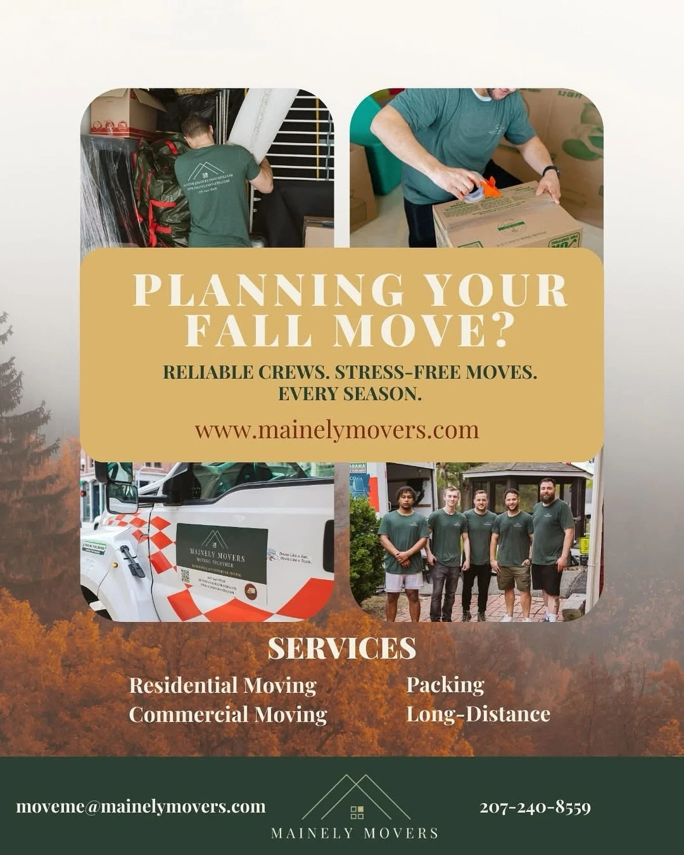 🍂 Moving this fall? 🍂
We know it&rsquo;s more than boxes and tape &mdash; it&rsquo;s your life, your memories, your fresh start.

Here in Maine, we believe in showing up for our neighbors. That&rsquo;s how our crews approach every move &mdash; with