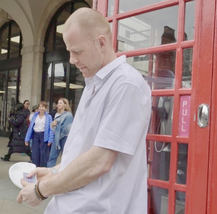 Street magician in London.