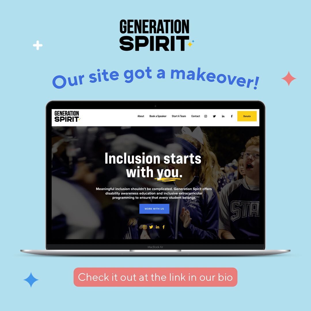 New website, same inclusive mission! Check out the new-and-improved Generation Spirit and learn why we&rsquo;re America&rsquo;s trusted partner for inclusive programming + inclusion education ✨