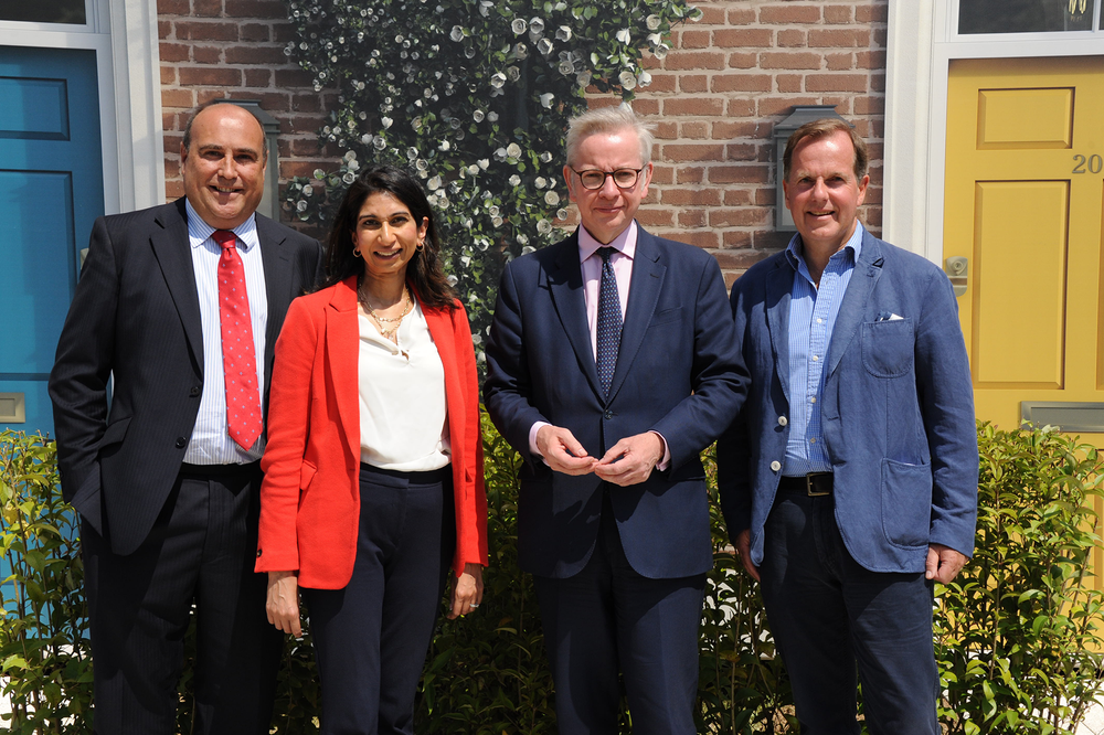 Rt Hon Michael Gove and Rt Hon Suella Braverman with John Beresford and Mark Thistlethwayte, Buckland Development   