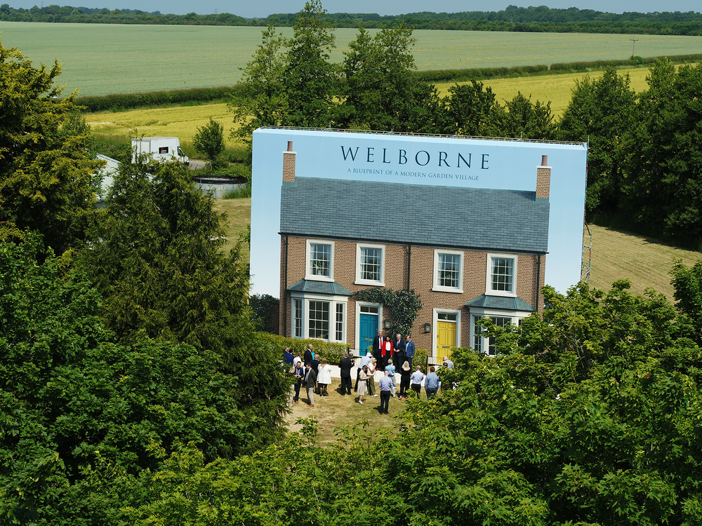 A CGI showing one of Welborne's new homes was erected on the site