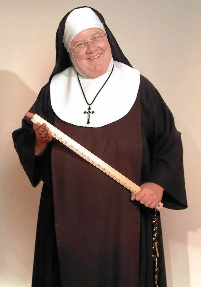 Maripat Donovan in her habit for Late Nite Catechism
