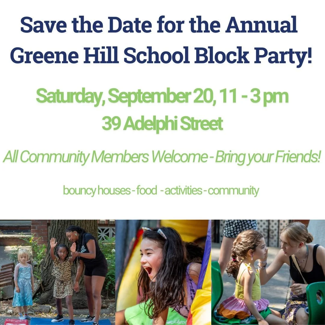Save the date for our back-to-school Block Party on Saturday, September 20! Highlights include a bouncy house, face painting, activities from community partners, books for sale, and light refreshments. Bring your friends and help us kick off the year