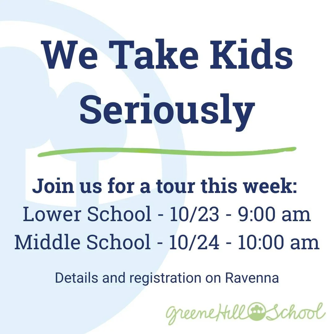 Join us on a tour and learn more about our promise of progressive education: an expansive learner who is open to a lifetime of self-awareness, deep empathy and high ambition. 

Registration can be found at www.Ravenna-hub.com. Any questions? Email ad