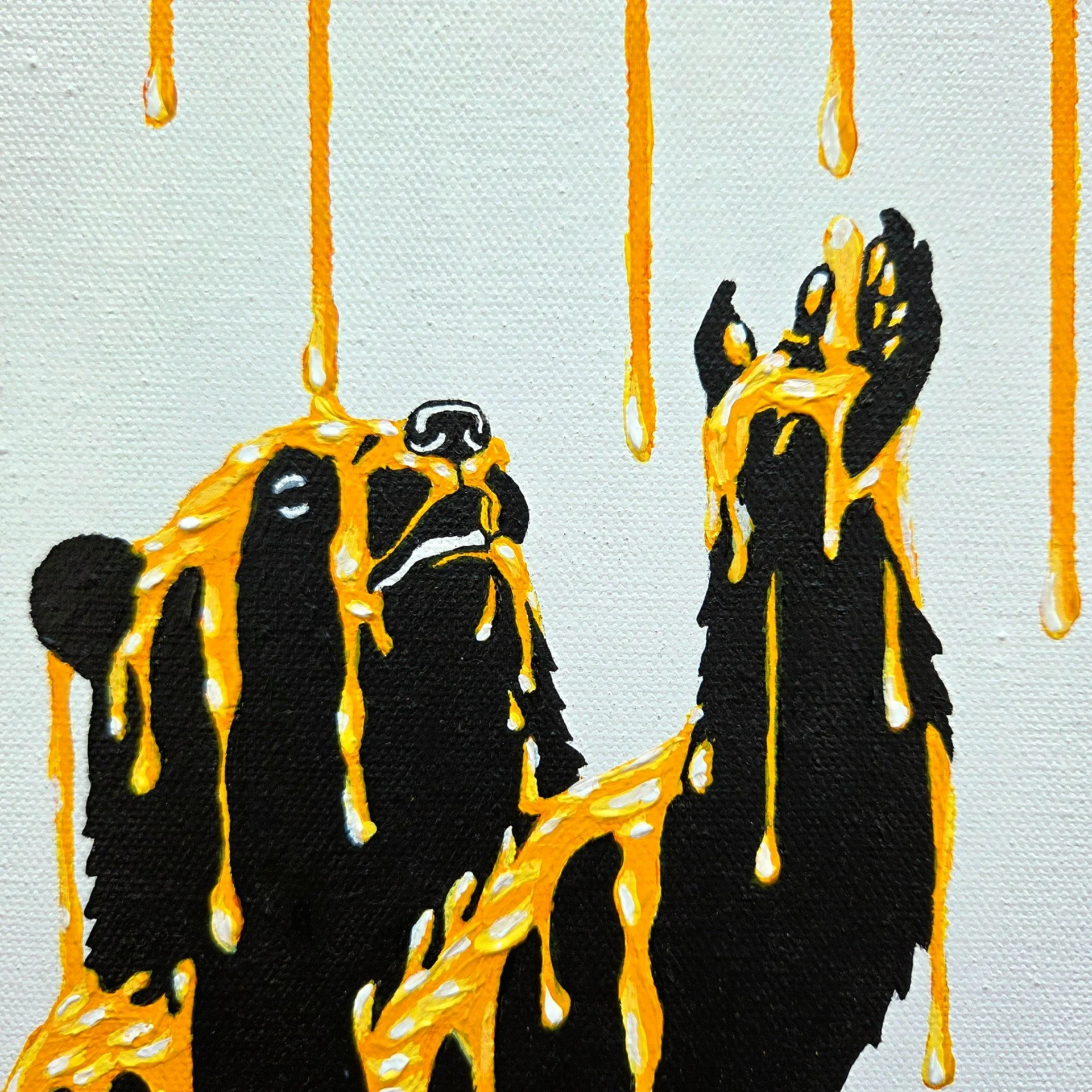 Singin in the Honey Acrylic on Canvas Close Up