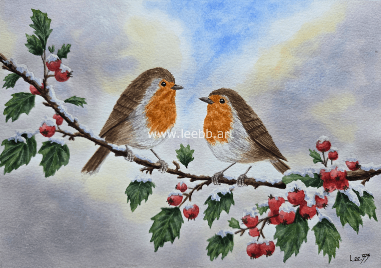 Winter Companions original watercolour painting.