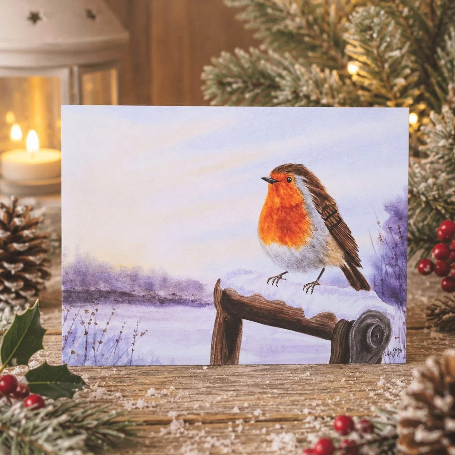 Winter Perch Christmas Card