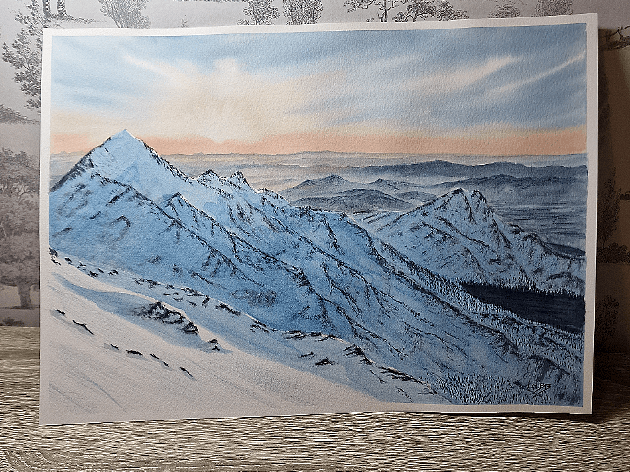 Mount Daisen - Top of the World Watercolour Painting Finished