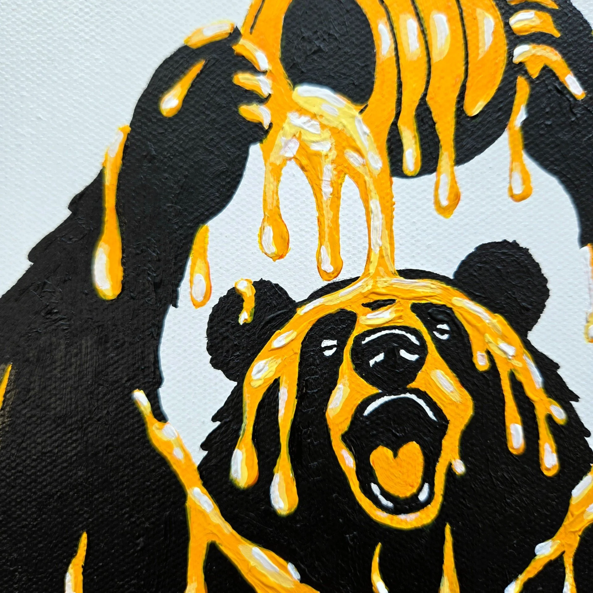 Sticky Delight Acrylic on Canvas Close Up
