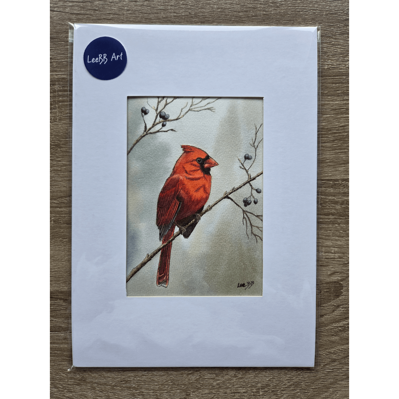 Red Cardinal - Winter Foraging Mounted Packaged