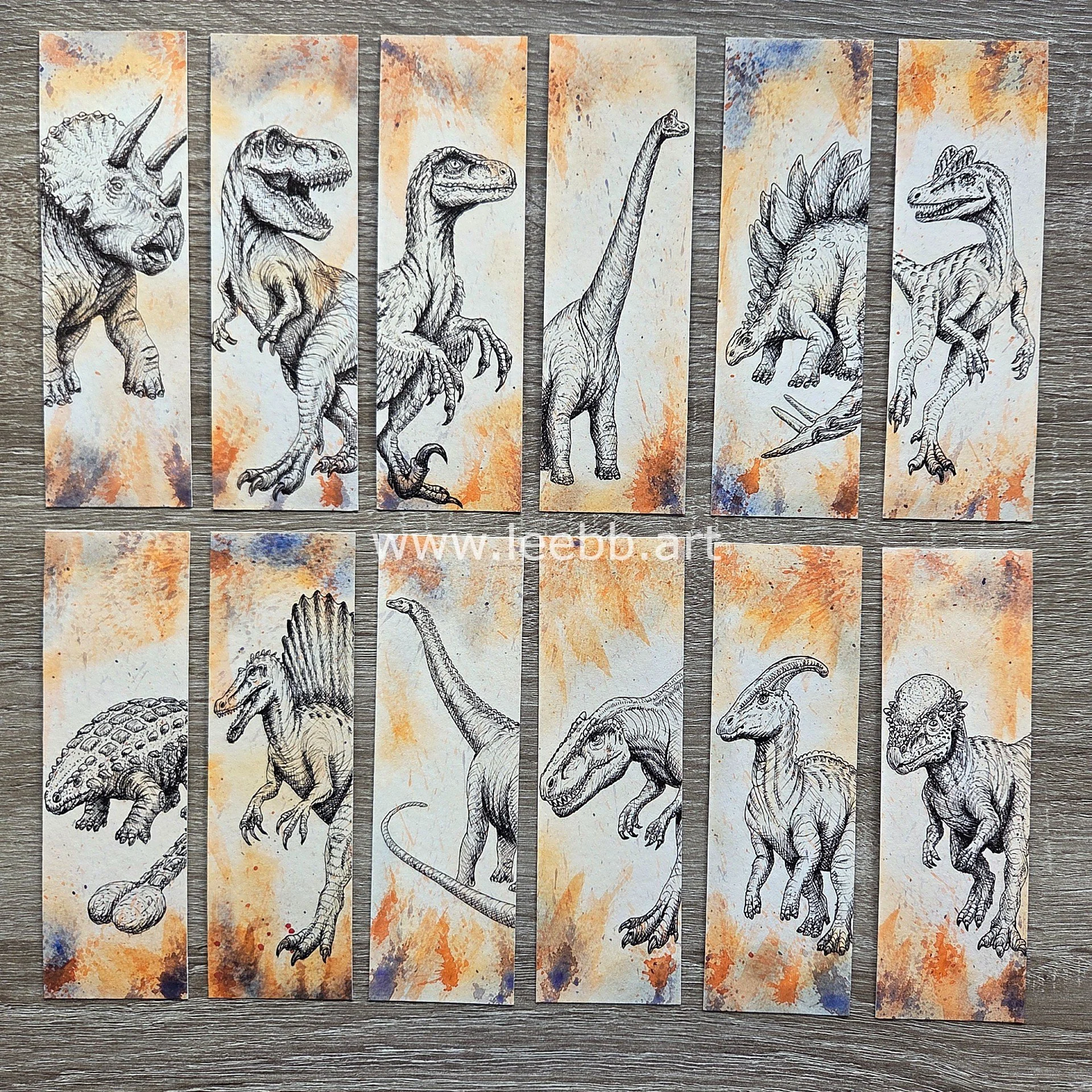 Dinosaur Bookmark Collection – Complete Set of 12