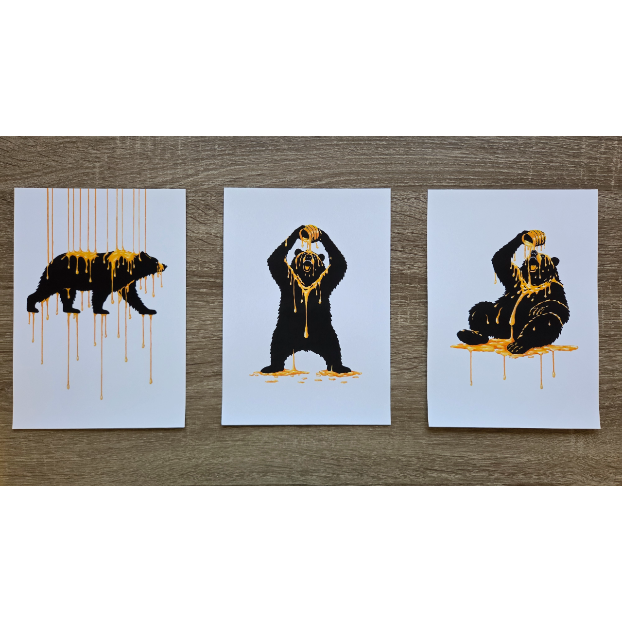 Honey Bear – Set of 3 (A5 Prints)