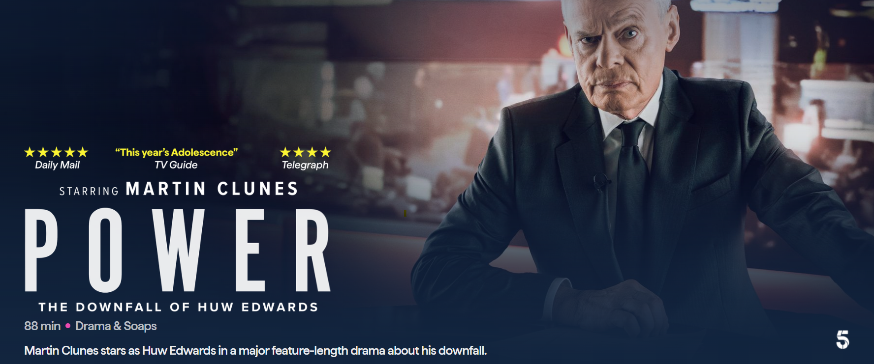 Graphic/poster for Power: The Downfall of Huw Edwards