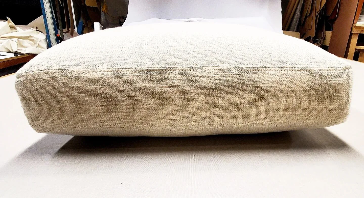 Does your sofa or chair cushion feel soft and flimsy?
.
Some foams over time lose density, or simply were soft from the begening.
.
You  can fix that by replacing them for new foams, or like this one here got new foam and feather down envelope cushio