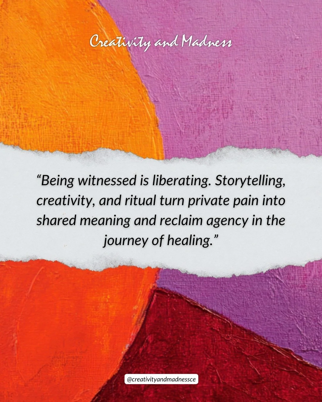 Your story matters. Creativity and rituals can help transform personal struggle into meaningful shared experiences and foster acceptance. Creativity and rituals empower the individual and connect communities. 
๐Read more in this week’s featur