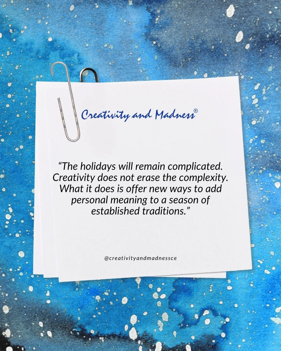 Embrace the season with intention. Creativity helps us navigate the holiday complexities and add personal meaning to each moment. ✨

📖 Read the full blog in the link in bio.

#mentalhealthawareness #mentalhealthmatters #healingjourney #healing #ment