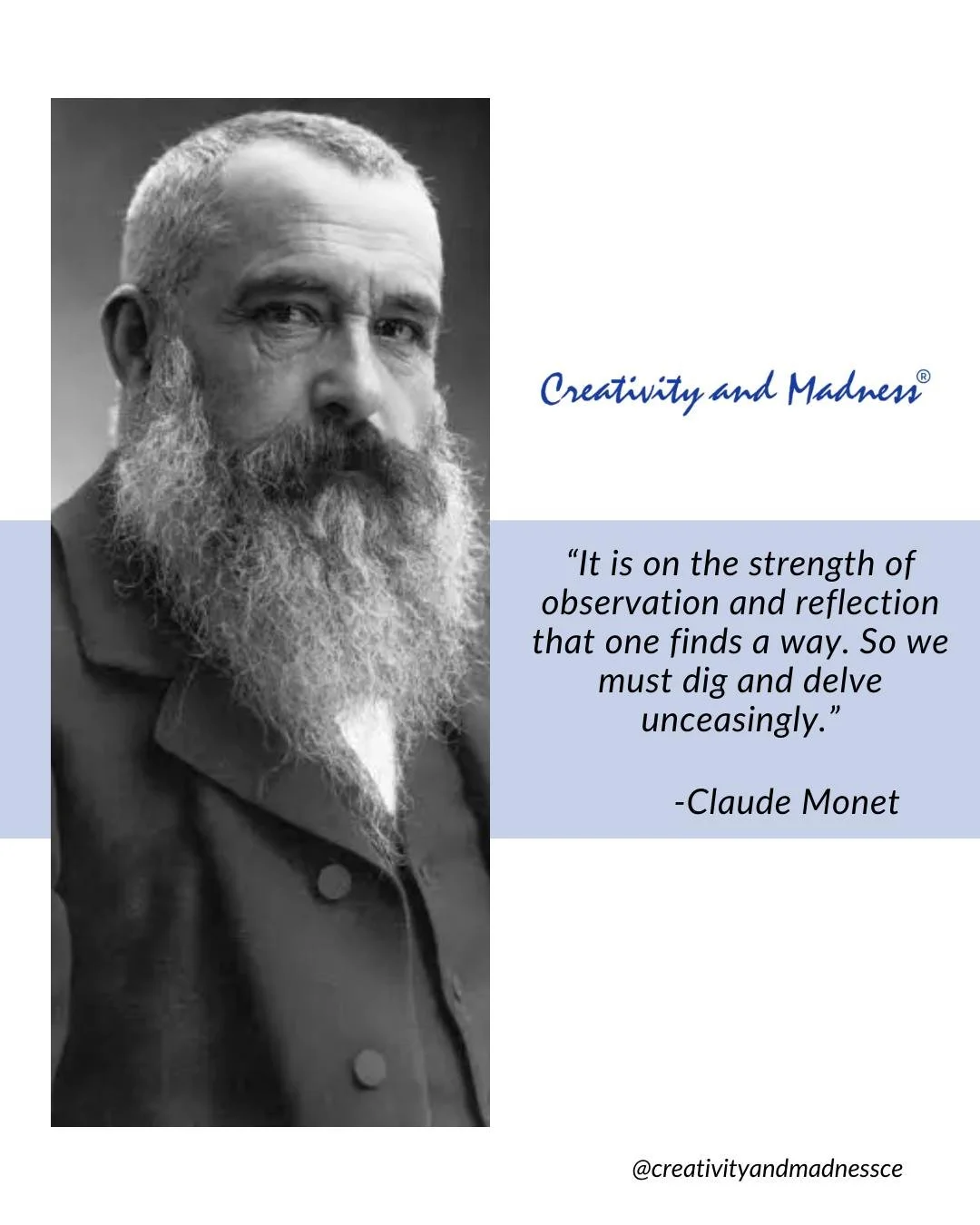 Creativity is as much about noticing the world around you as it is about expressing yourself. Take time to explore, reflect, and observe the world around you ~ every detail can spark a new idea. 🌿🎨

#CreativityAndMadness #ClaudeMonet #Observation #