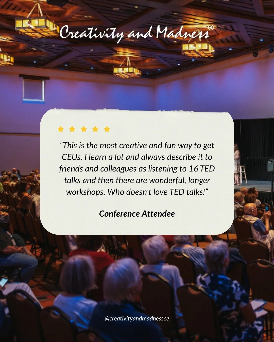 Join the Creativity and Madness&reg; conference 🌟

Learn fromexpert presenters.  Earn CE/CME credits.

💙 On-Demand for your convenience.
🔗 Sign up through the link in our bio. 

#mentalhealthprofessionals #continuingeducation #mindbodyconnection #